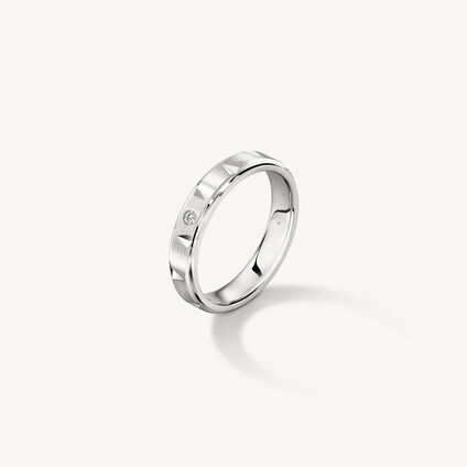 LOVE Chevron 結婚對戒 , 鉑金, large