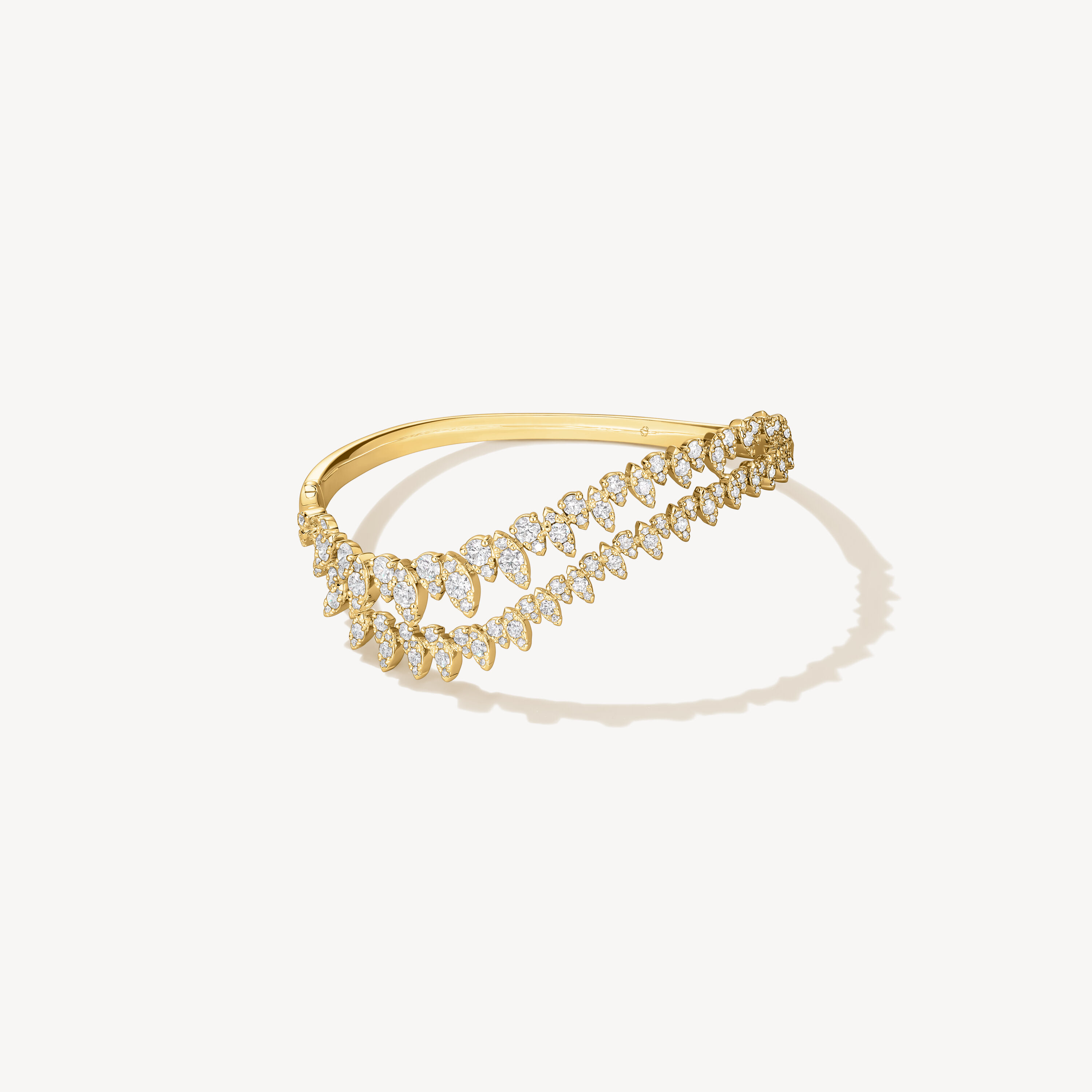 Aerial Twisted Dewdrop Bangle, 18K Yellow Gold, large