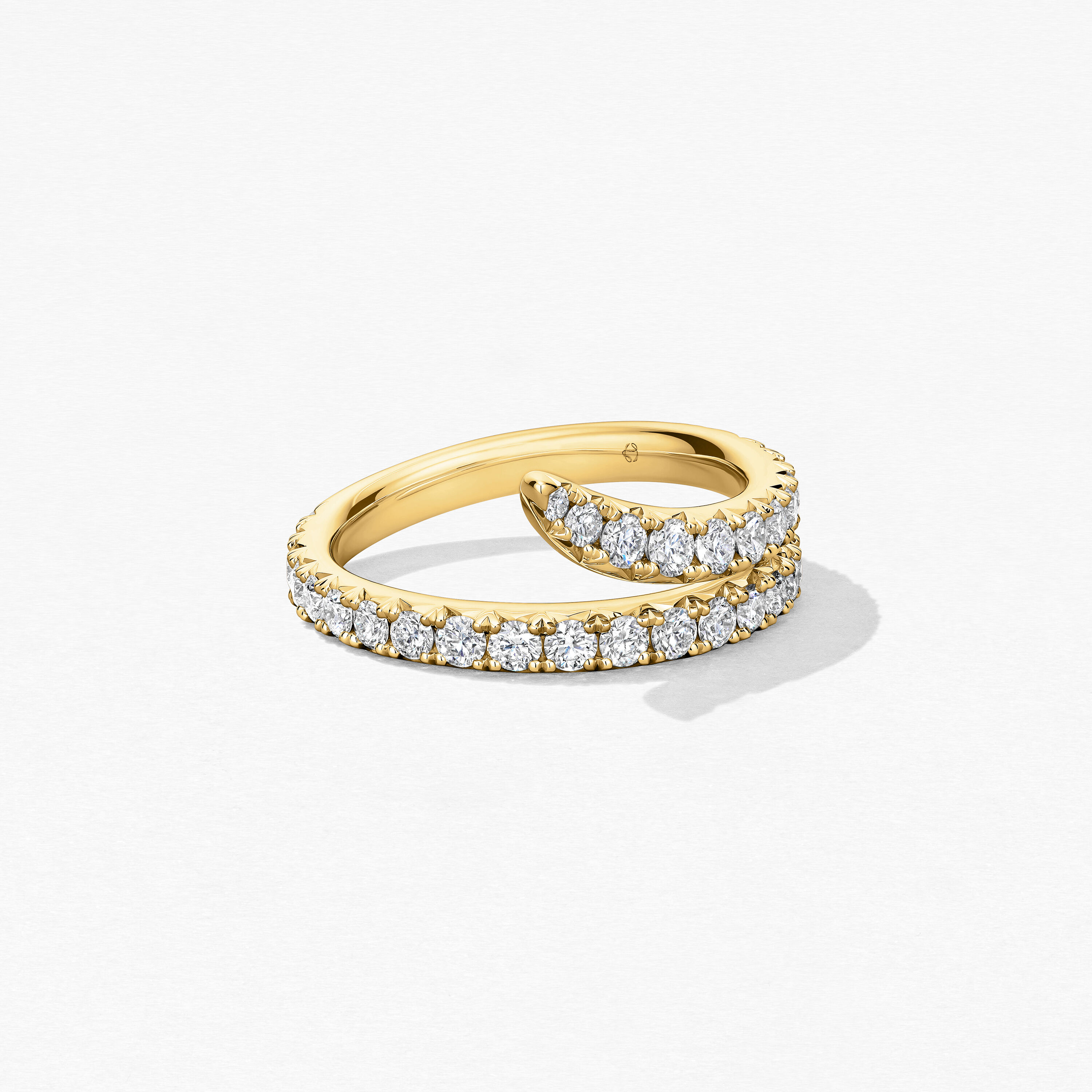 Vela Double Row Pav&eacute; Ring, 18K Yellow Gold, large