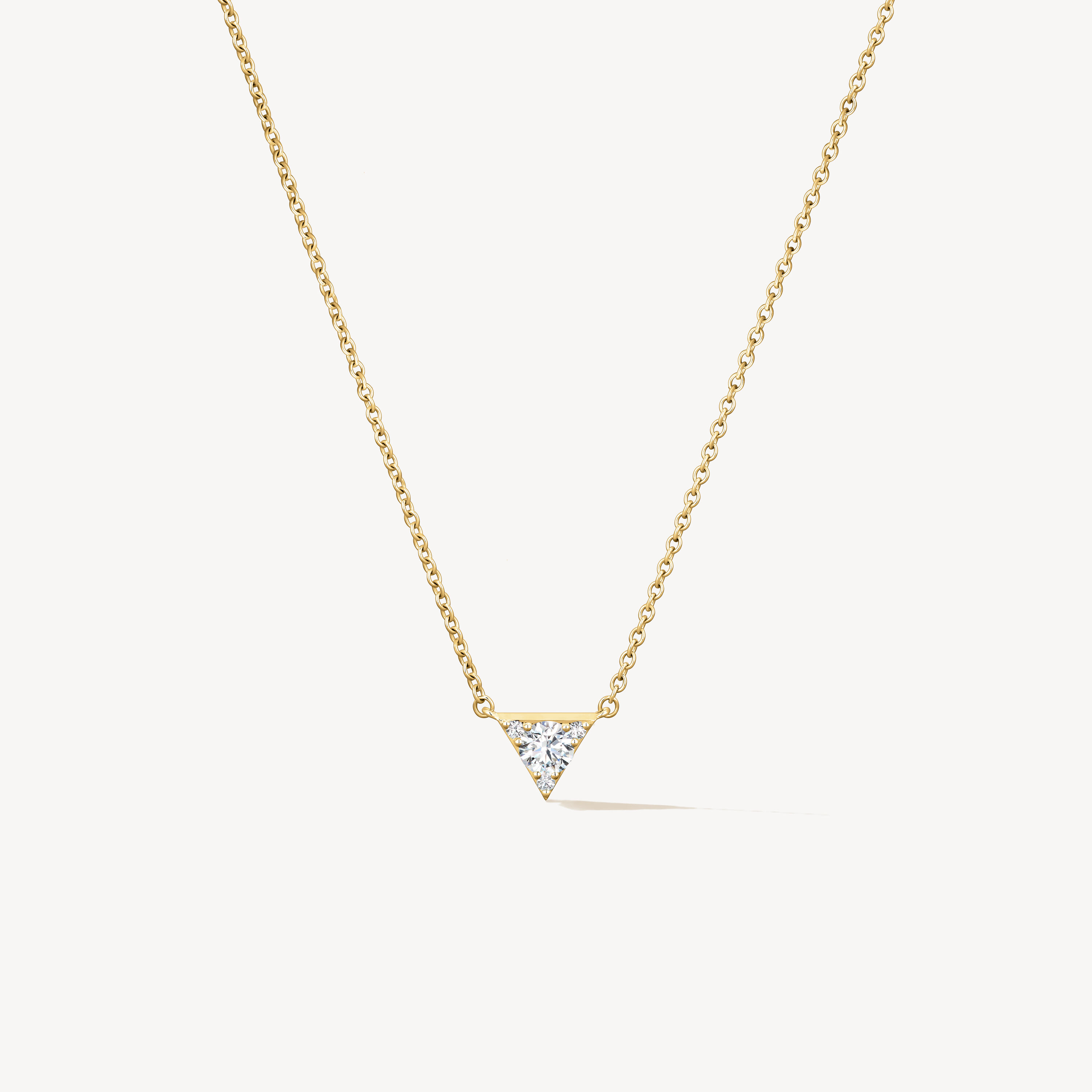 Triplicity Triangle 鑽石項鏈, 18K 黄金, large