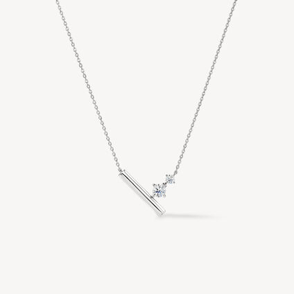 BARRE Petite Floating Pendant Necklace , 18K White Gold, large