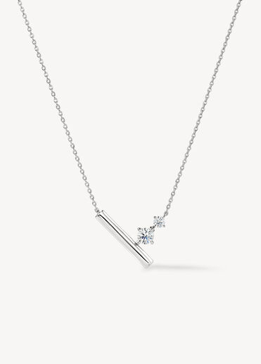 BARRE Petite Floating 鑽石項鏈, 18K 白金 BARRE Petite Floating 鑽石項鏈, 18K 白金, large