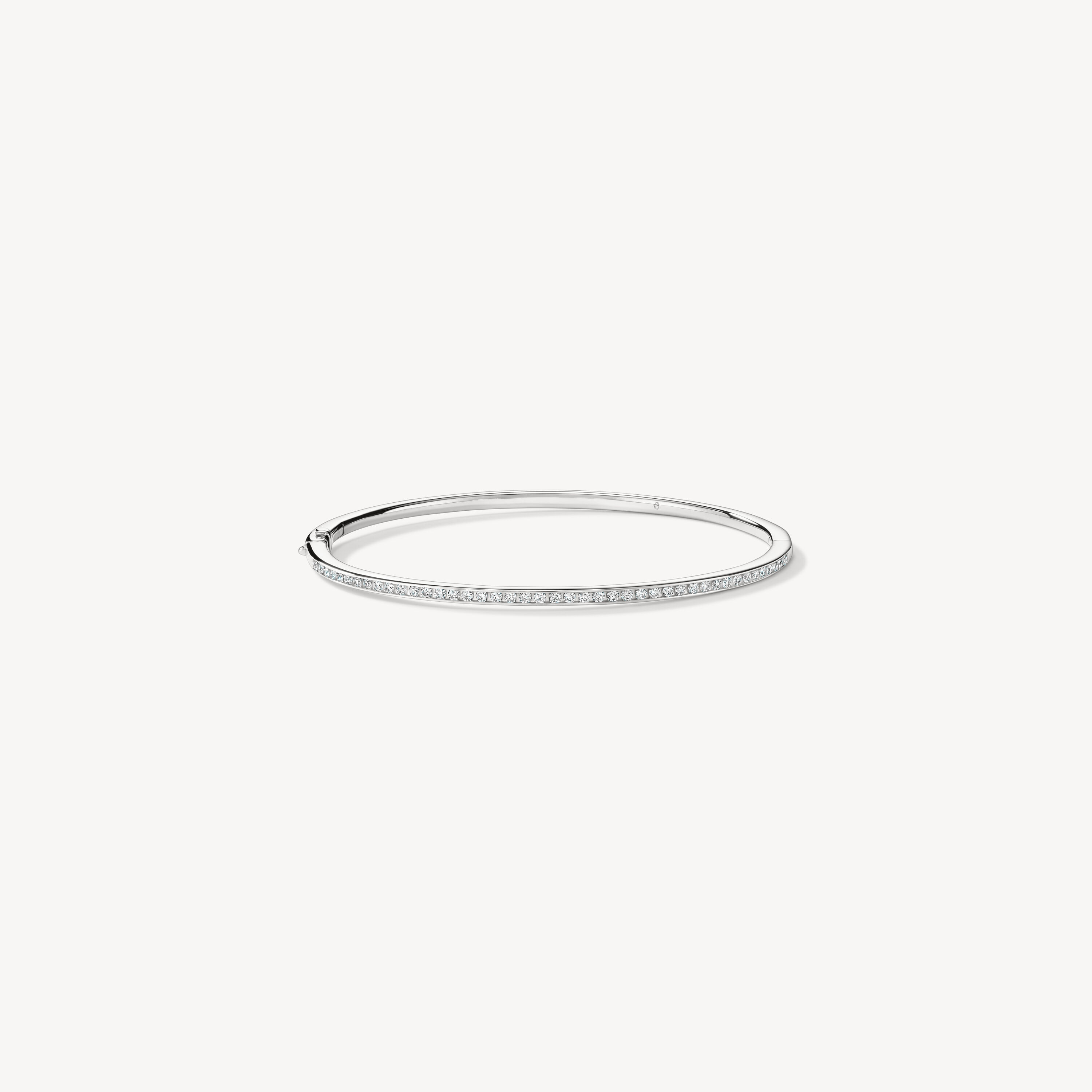 HOF Classic Channel Set Bangle, 18K White Gold, large