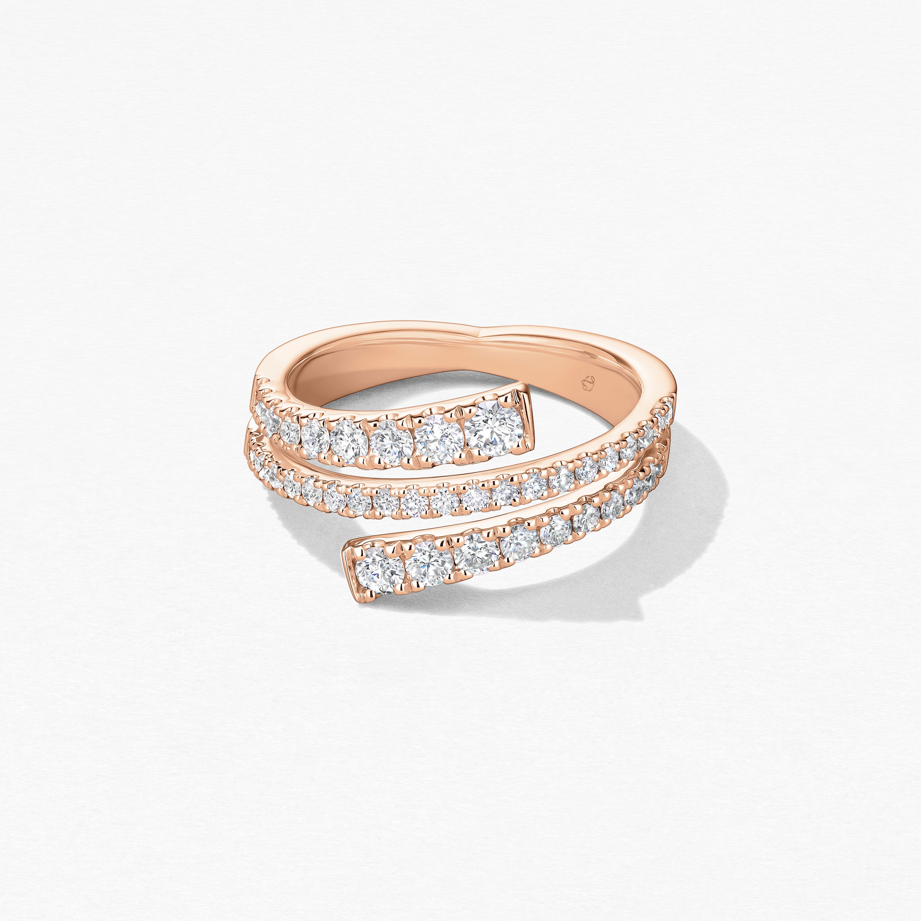 Grace Wrap鑽石戒指, 18K 玫瑰金, large