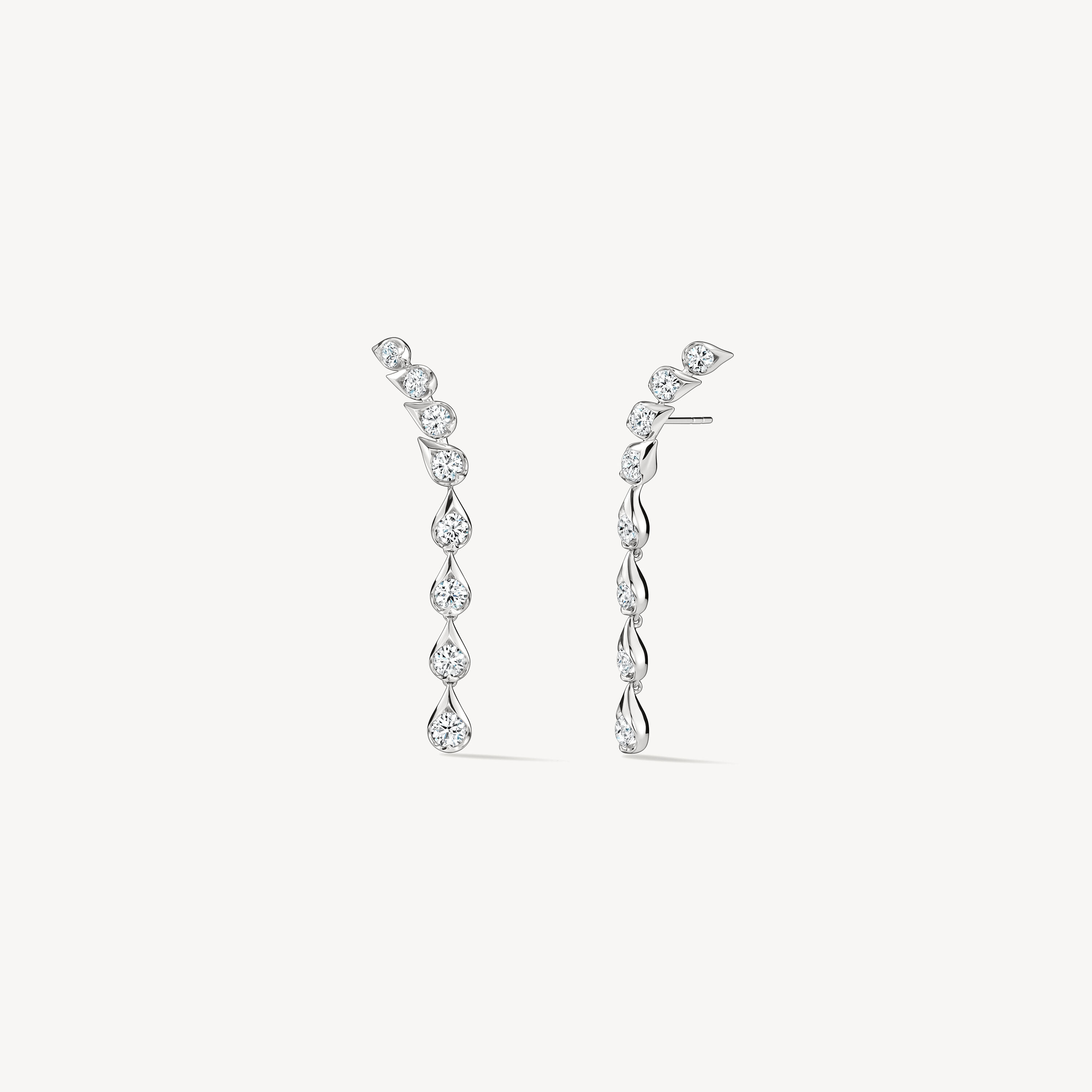 LU Droplet 垂墜式鑽石耳環 （小）, 18K 白金, large