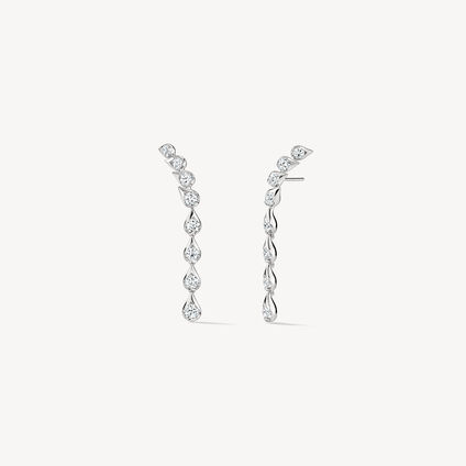 LU Droplet 垂墜式鑽石耳環 （小）, 18K 白金, large