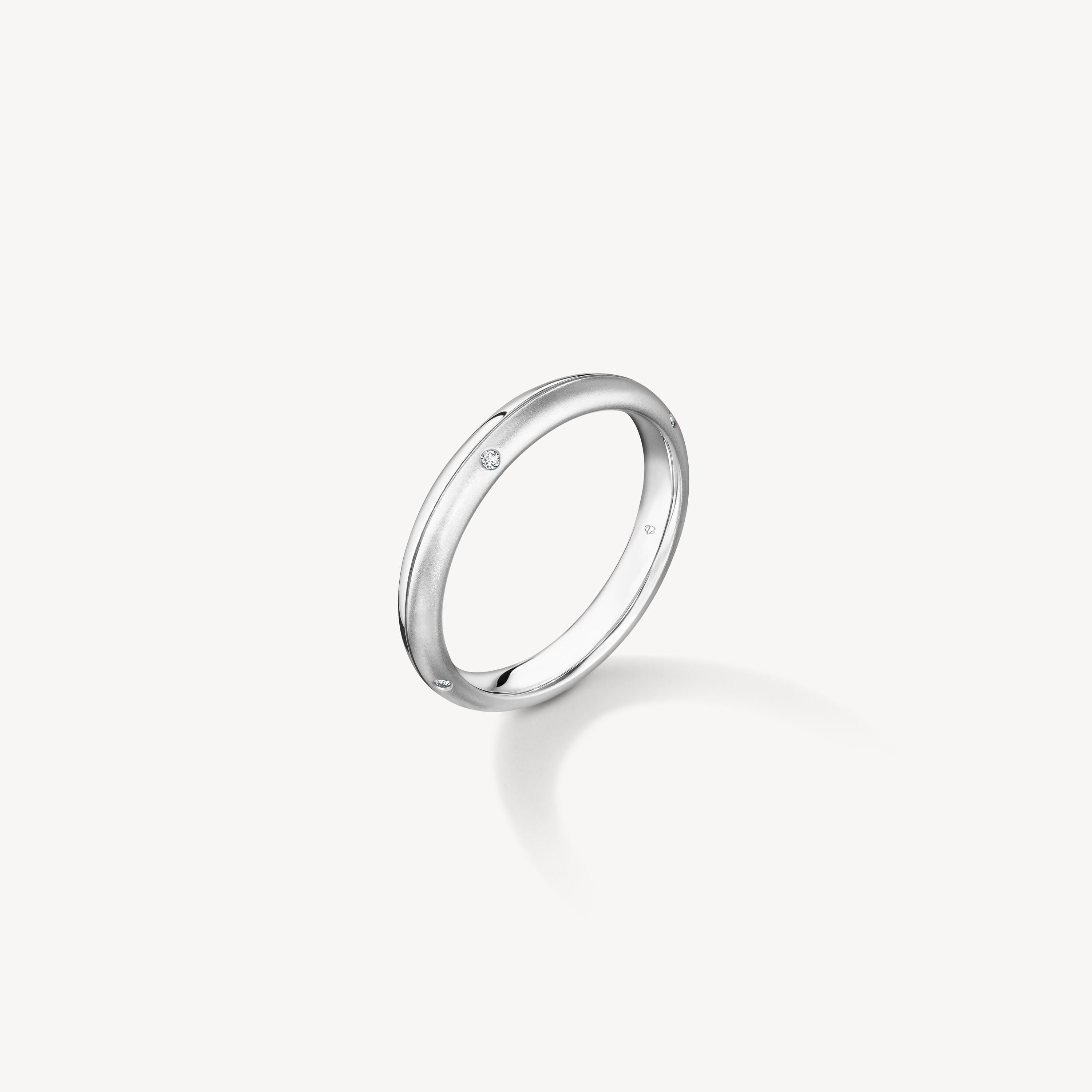 Love Satin Finish Band , Platinum, large