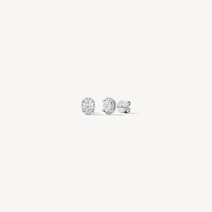 Ellipse Diamond Earrings, 18K White Gold, large