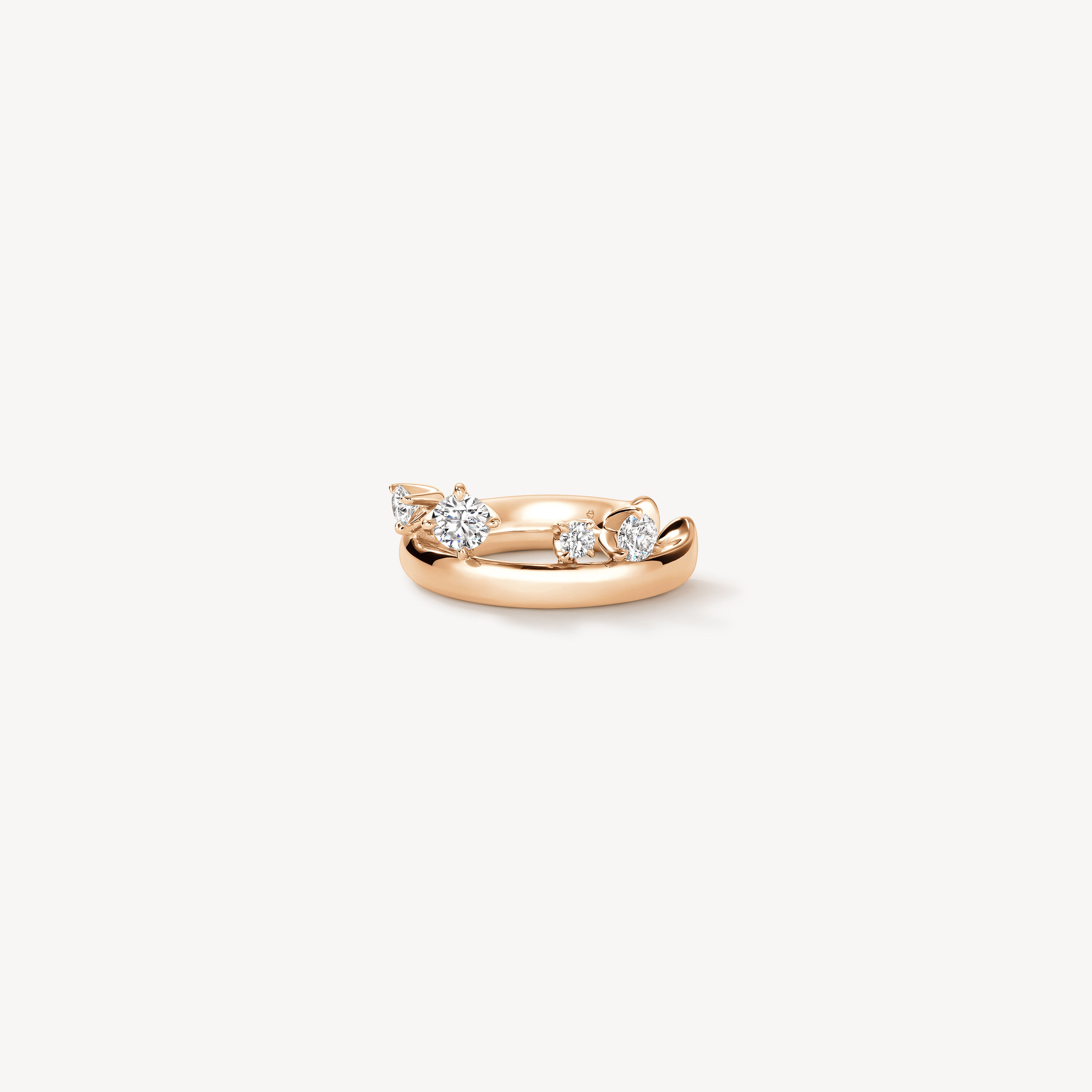 Barre Floating Diamond Ear Cuff, 18K Rose Gold, large