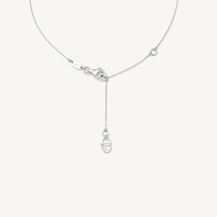 LU Single Diamond Pendant Necklace, 18K White Gold LU Single Diamond Pendant Necklace, 18K White Gold, large