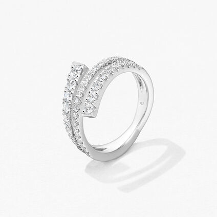 Grace Wrap Right Hand Ring, 18K White Gold, large