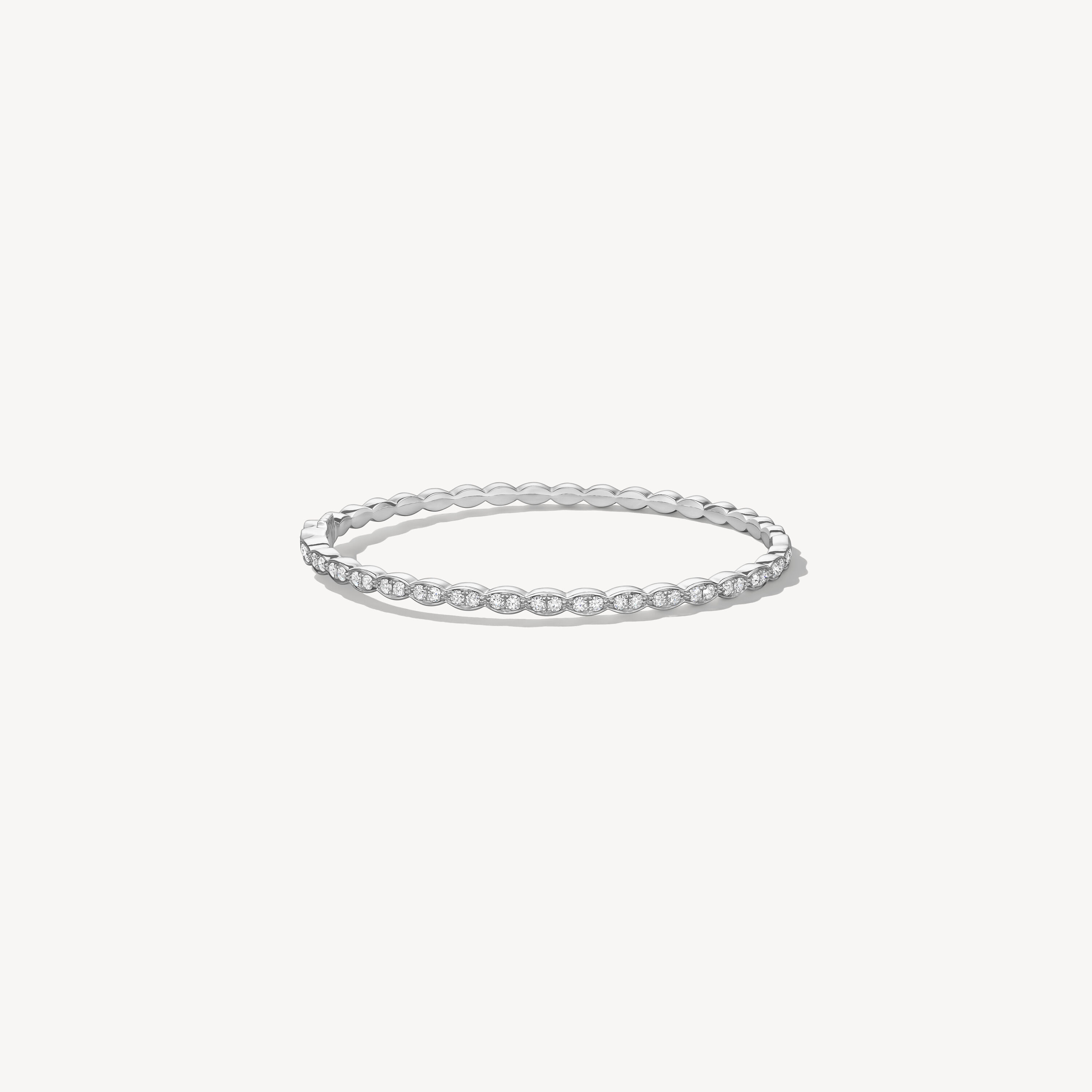 Lorelei Floral Diamond Bangle, 18K White Gold, large