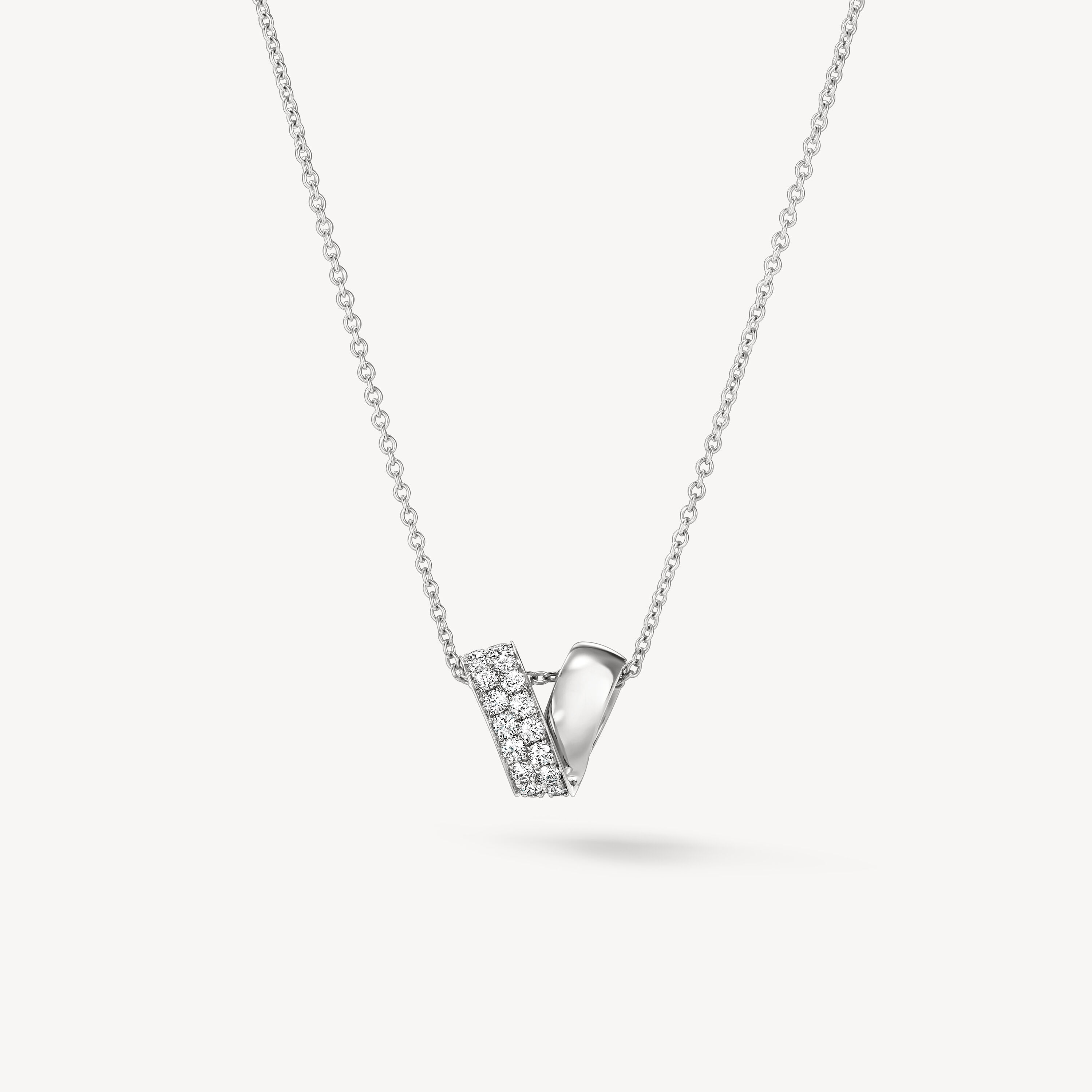 INSIDE/OUT Multi-Wear Rondel Diamond Pendant Necklace, 18K White Gold, large