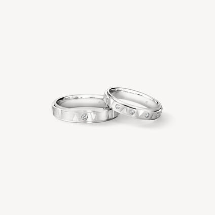 Love Chevron Wedding Band , Platinum, large