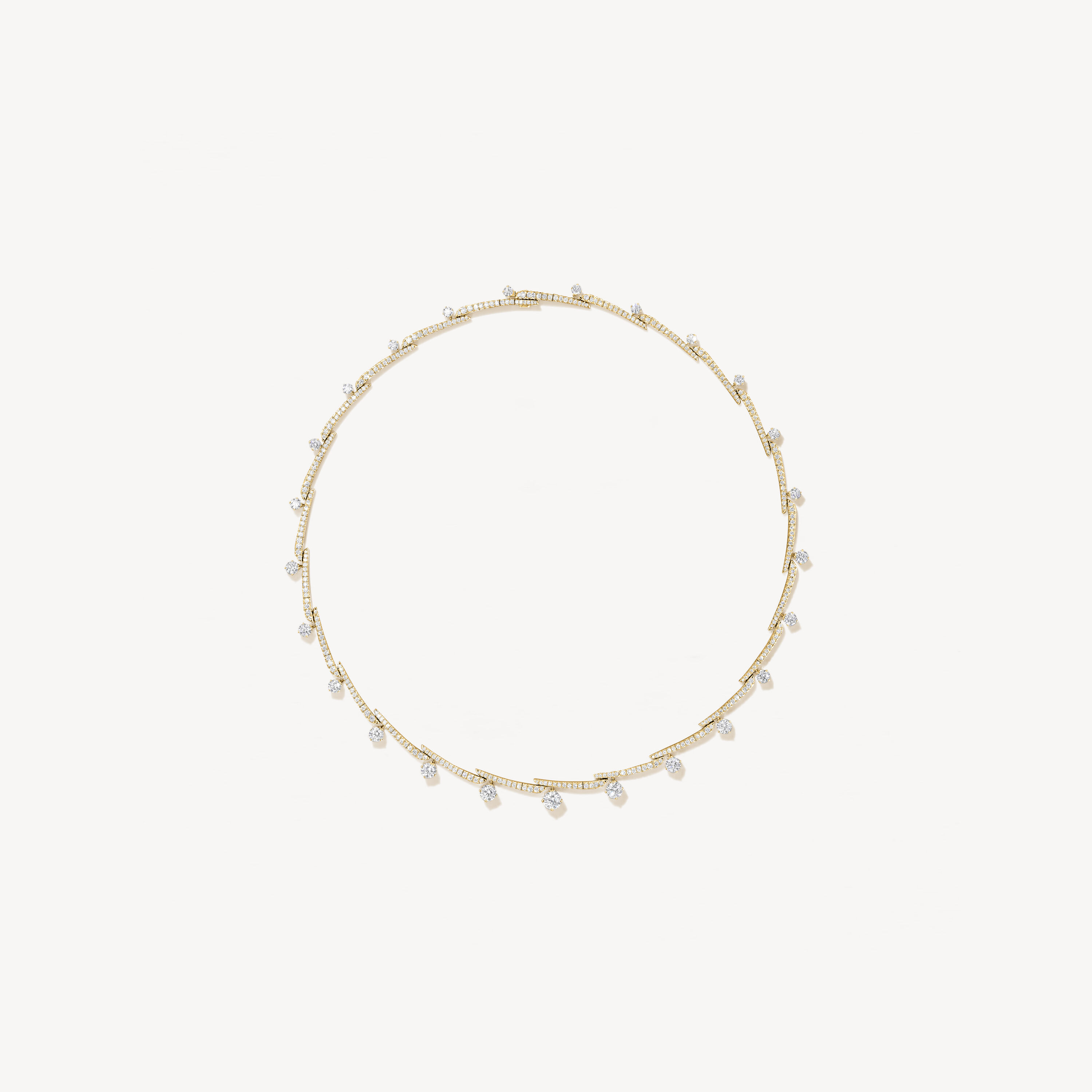 VELA Crossover French Cut Pav&eacute; 鑽石項鏈​, 18K 黄金, large