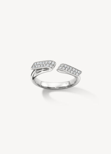 INSIDE/OUT Diamond Flip Open Ring, 18K White Gold INSIDE/OUT Diamond Flip Open Ring, 18K White Gold, large
