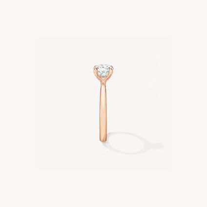 VELA Solitaire with Diamond Gallery 鑽石戒指, 18K 玫瑰金, large