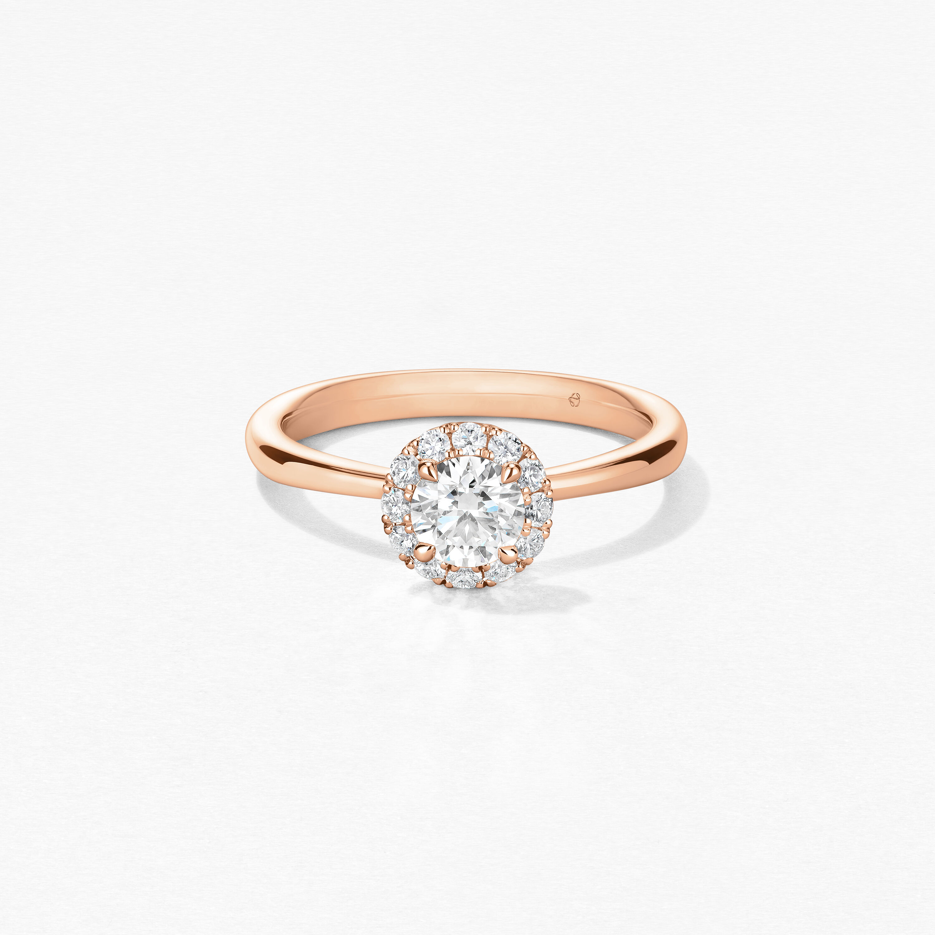 Vela Halo Ring, 18K Rose Gold, large