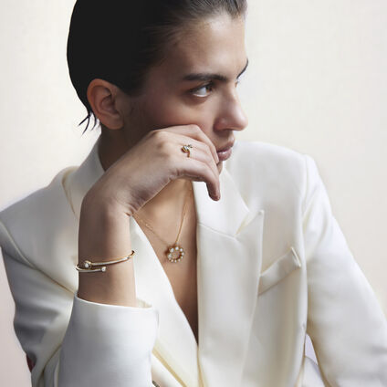 DREAM BYPASS PAV&Eacute; RING, 18K Yellow Gold, large