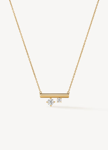 BARRE Floating 迷你鑽石項鏈, 18K 黄金 BARRE Floating 迷你鑽石項鏈, 18K 黄金, large
