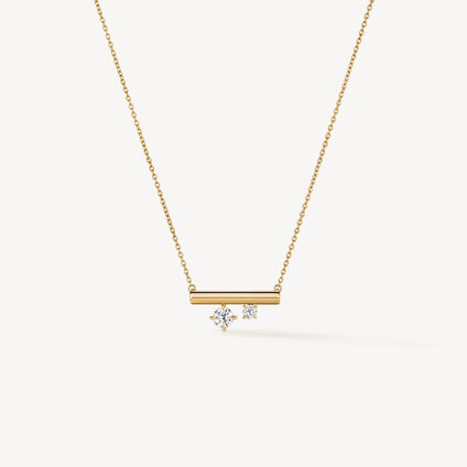 BARRE Floating 迷你鑽石項鏈, 18K 黄金 BARRE Floating 迷你鑽石項鏈, 18K 黄金, large