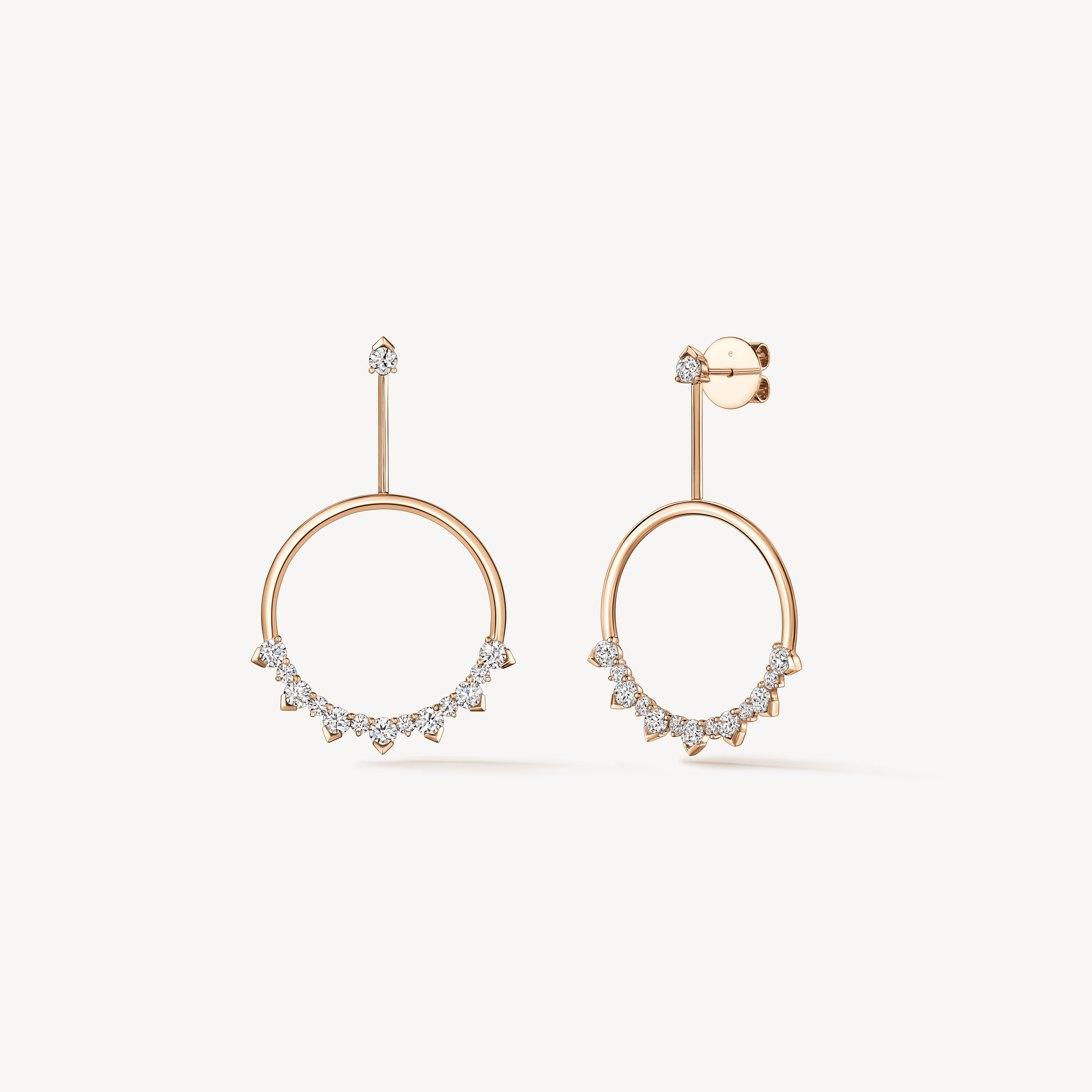 Aerial Sunrise Drop Earrings, 18K Rose Gold, large