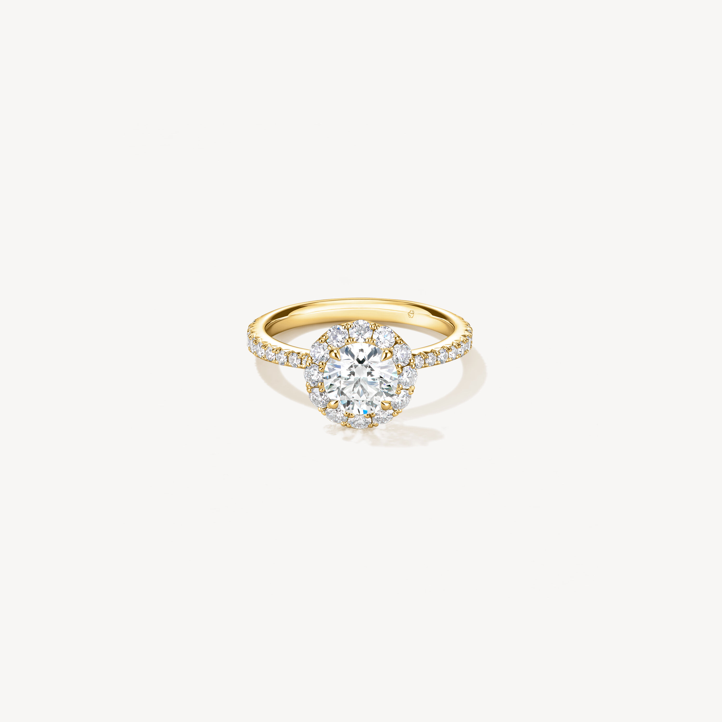 VELA Halo with Diamond Band 鑽石戒指　　, 18K 黄金, large