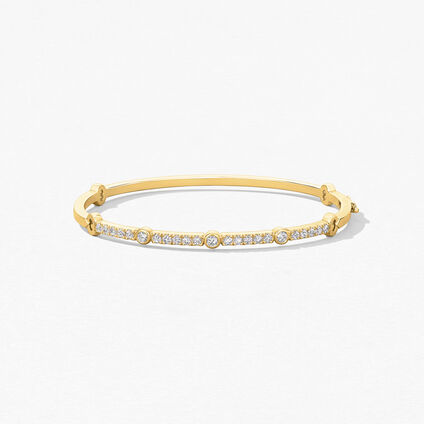 Copley Diamond Bangle, 18K Yellow Gold, large