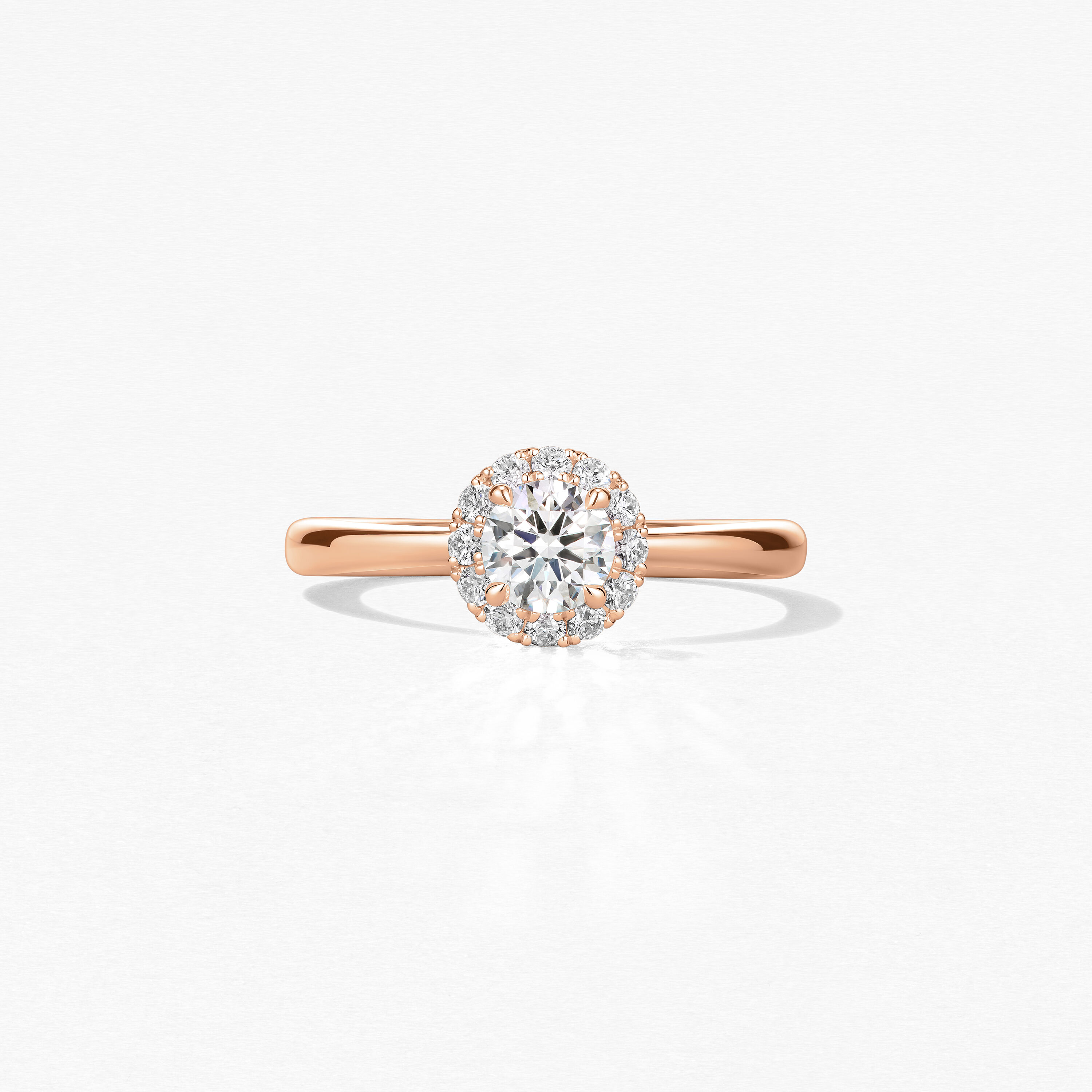 Vela Halo Ring, 18K Rose Gold, large