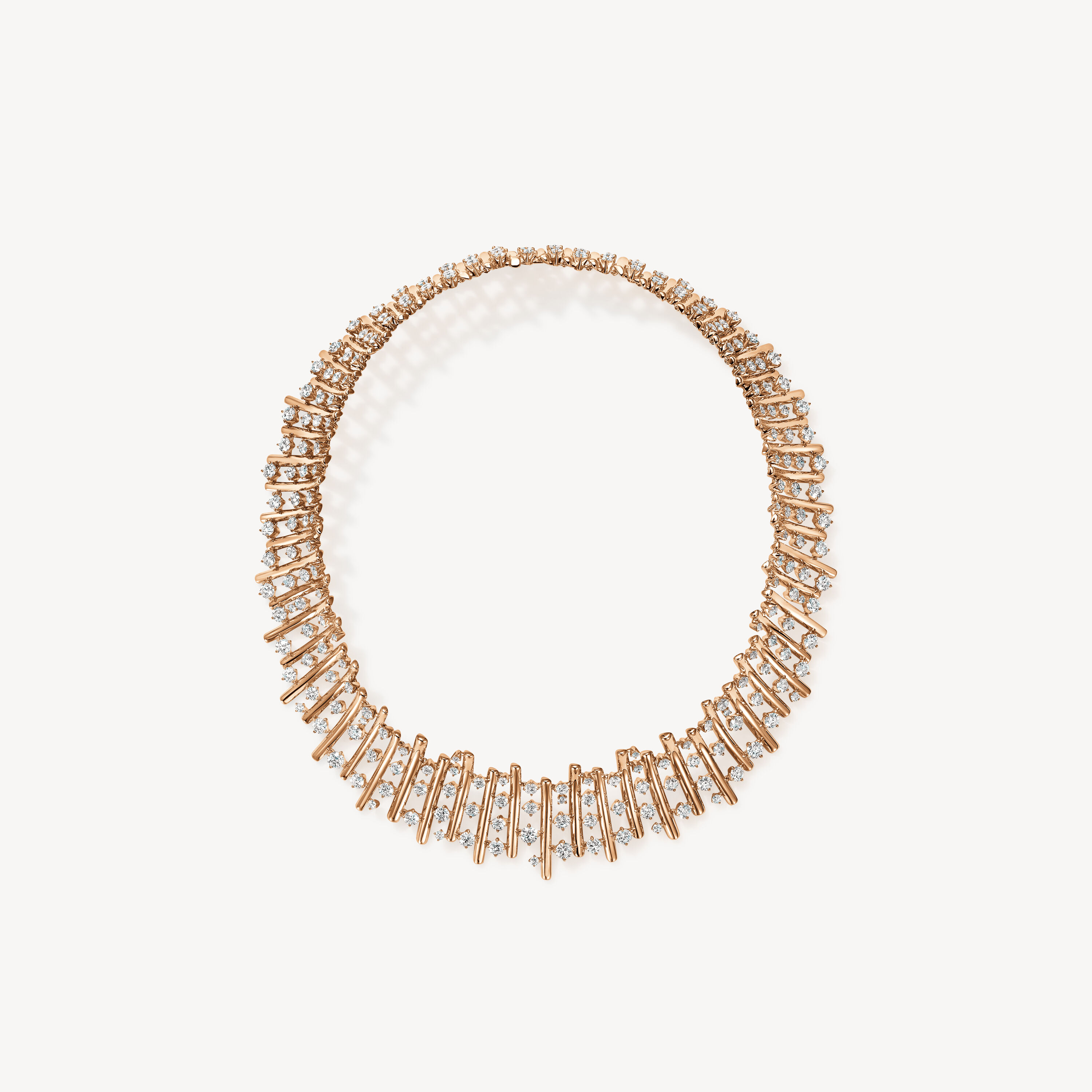 BARRE Multi-Row多排鑽石短項鏈, 18K 玫瑰金, large