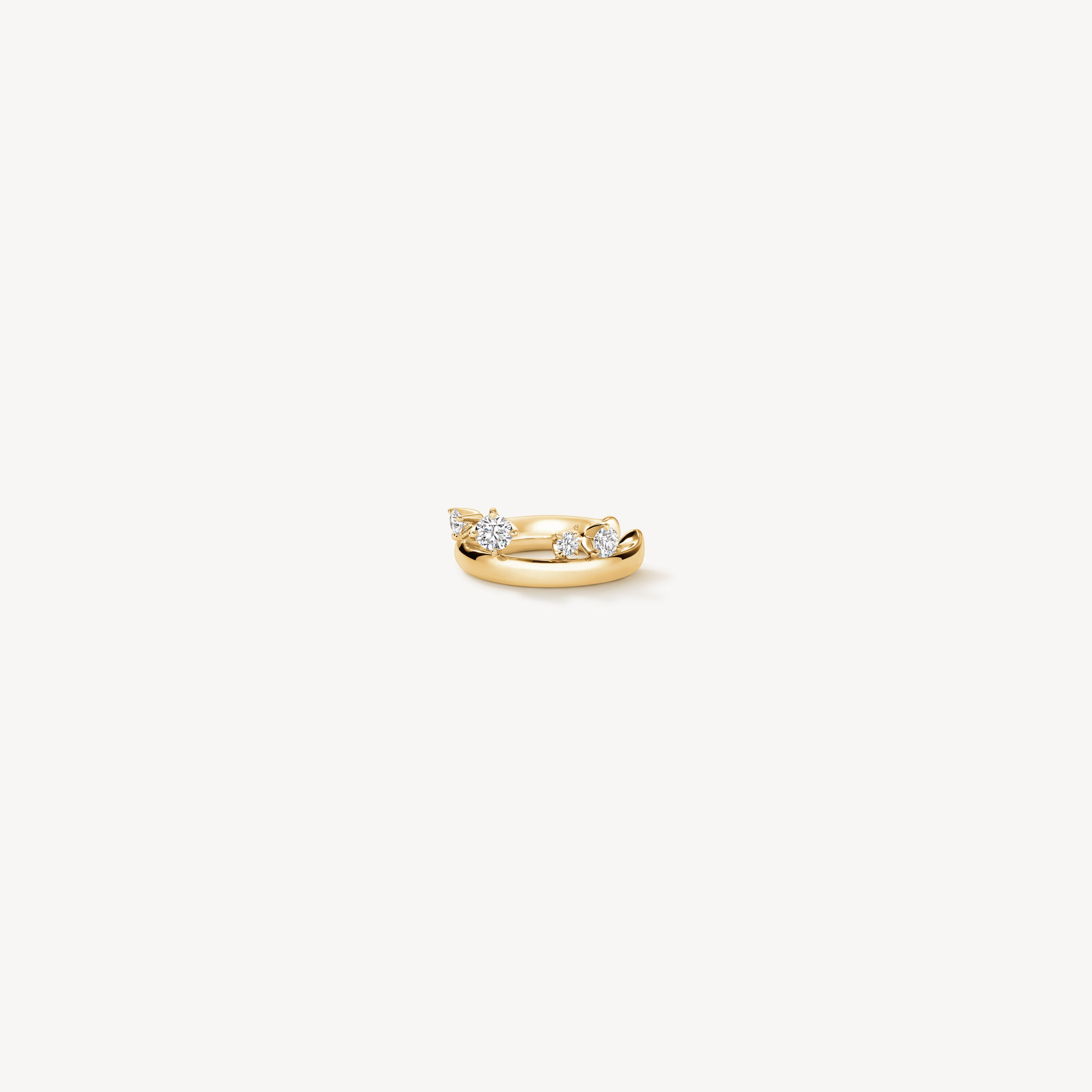 BARRE Floating 鑽石耳夾, 18K 黄金, large