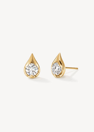 LU Droplet 鑽石耳環, 18K 黄金 LU Droplet 鑽石耳環, 18K 黄金, large