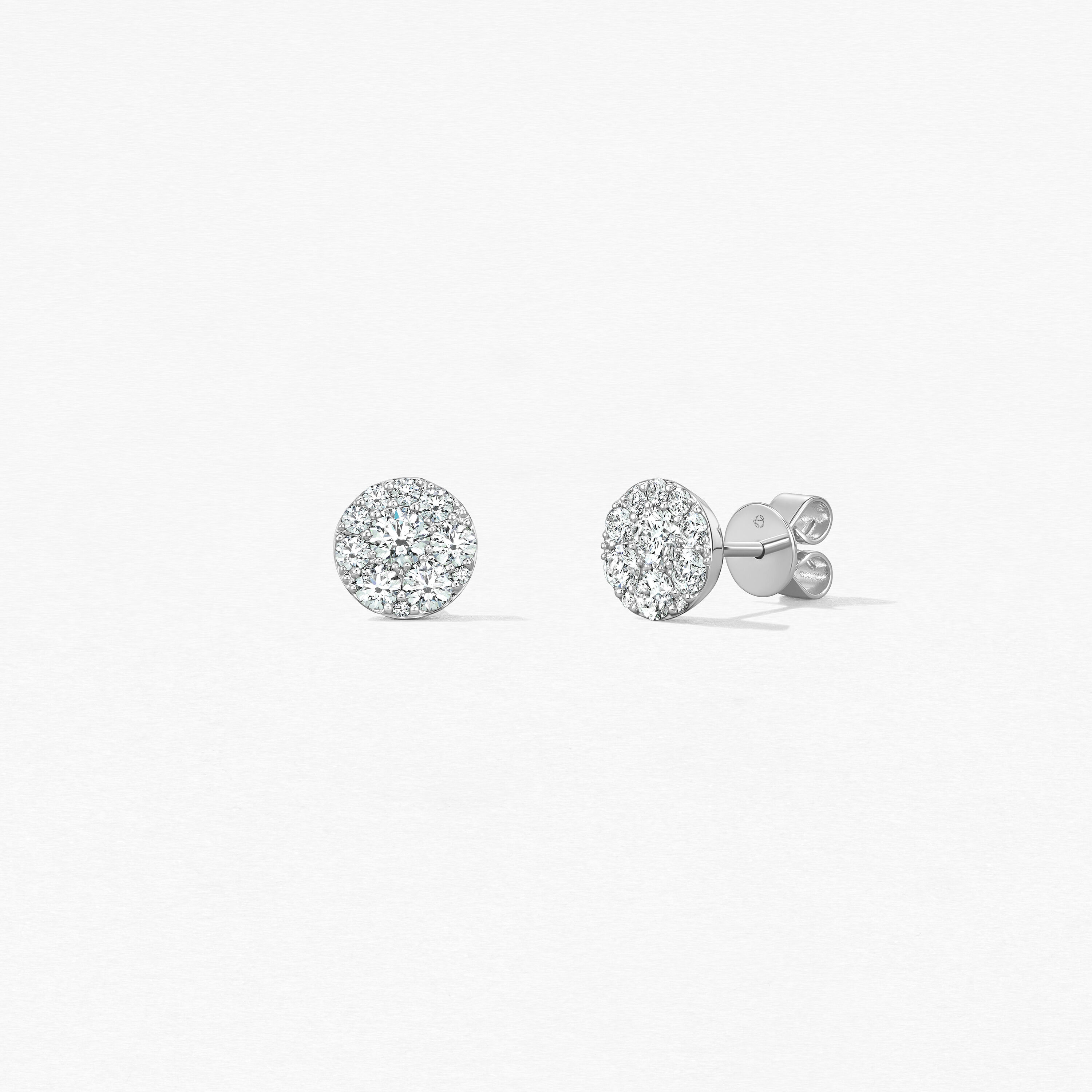 Tessa Diamond Circle Earrings, 18K White Gold, large