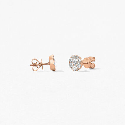 Tessa Diamond Circle Earrings, 18K Rose Gold, large