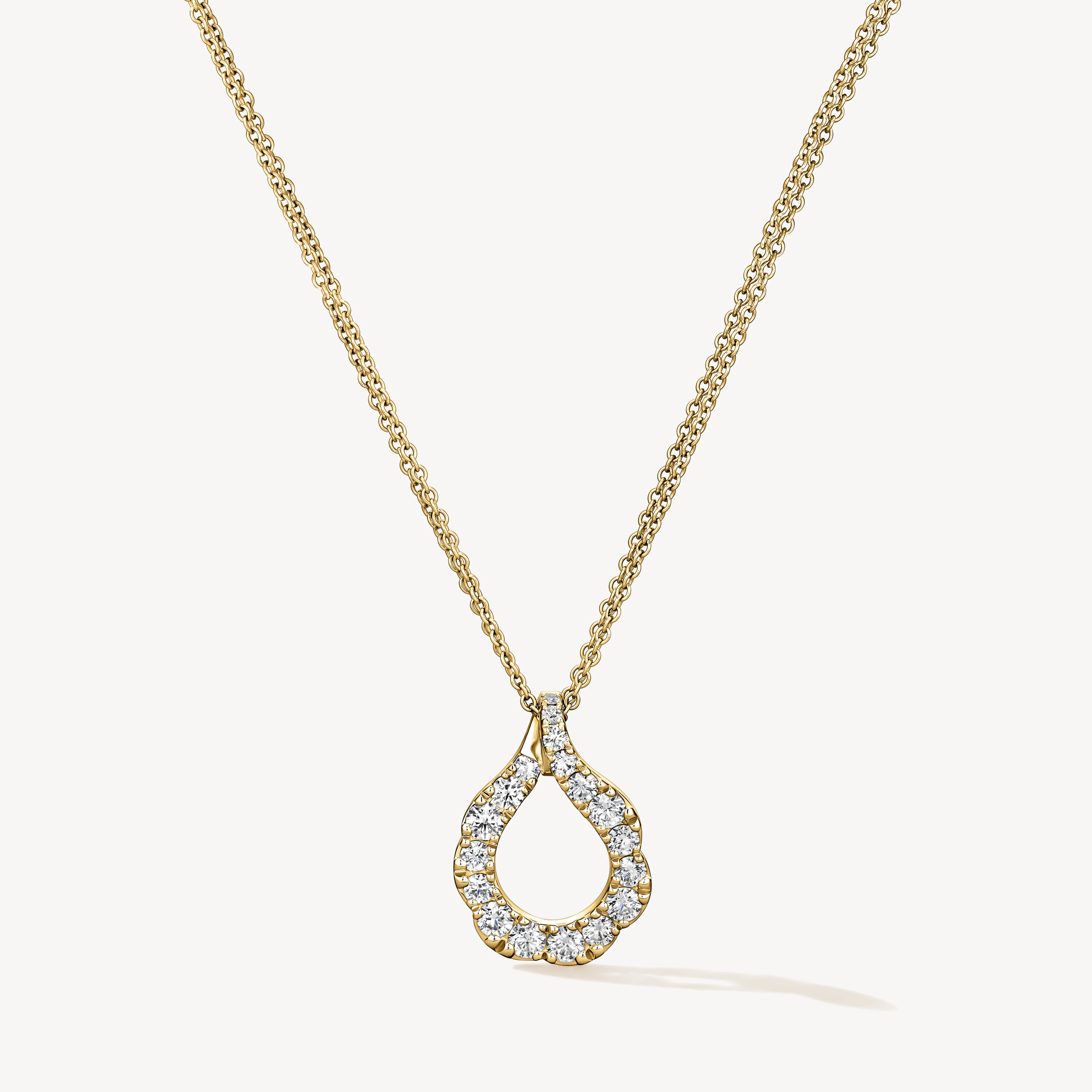 Lorelei Crescent 鑽石項鏈, 18K 黄金, large