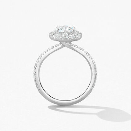 Vela Halo with Diamond Band 鑽石戒指　　, 鉑金, large