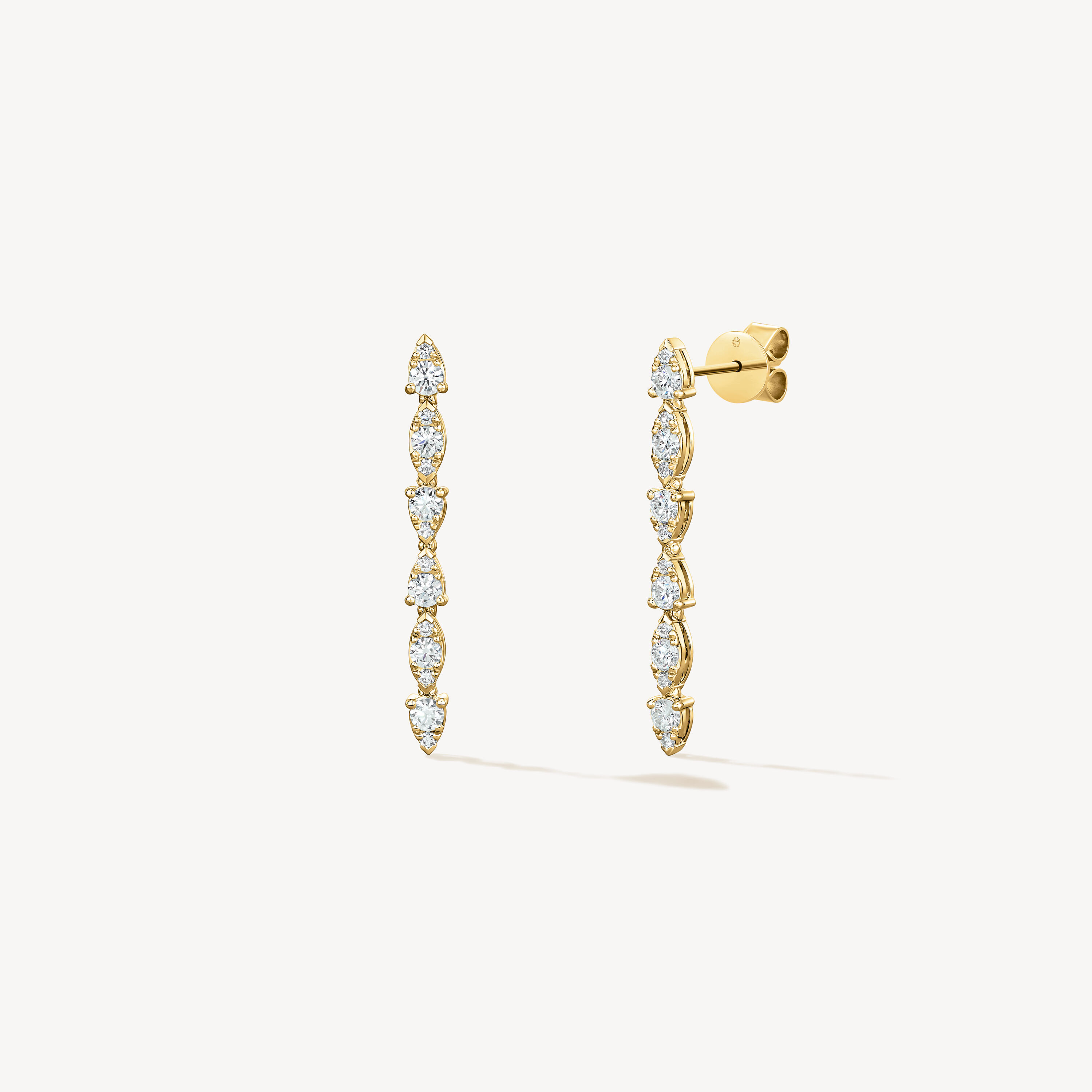 Aerial Dewdrop Stiletto 鑽石耳環, 18K 黄金, large