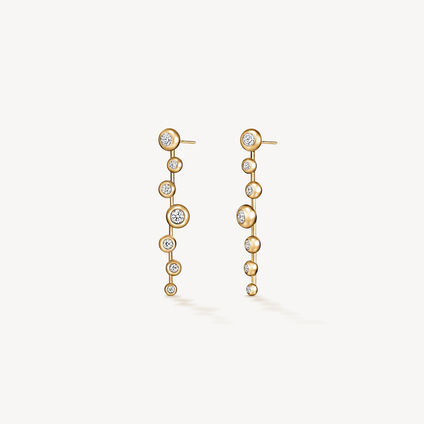 DREAM FLOATING STILETTO EARRINGS, 18K Yellow Gold, large