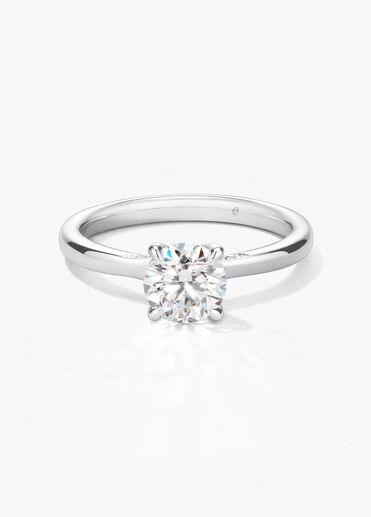 Vela Solitaire with Diamond Gallery 鑽石戒指, 鉑金 Vela Solitaire with Diamond Gallery 鑽石戒指, 鉑金, large