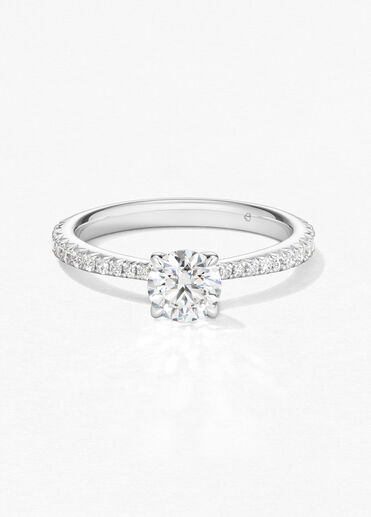 Vela Solitaire with Diamond Band 鑽石戒指 , 鉑金 Vela Solitaire with Diamond Band 鑽石戒指 , 鉑金, large