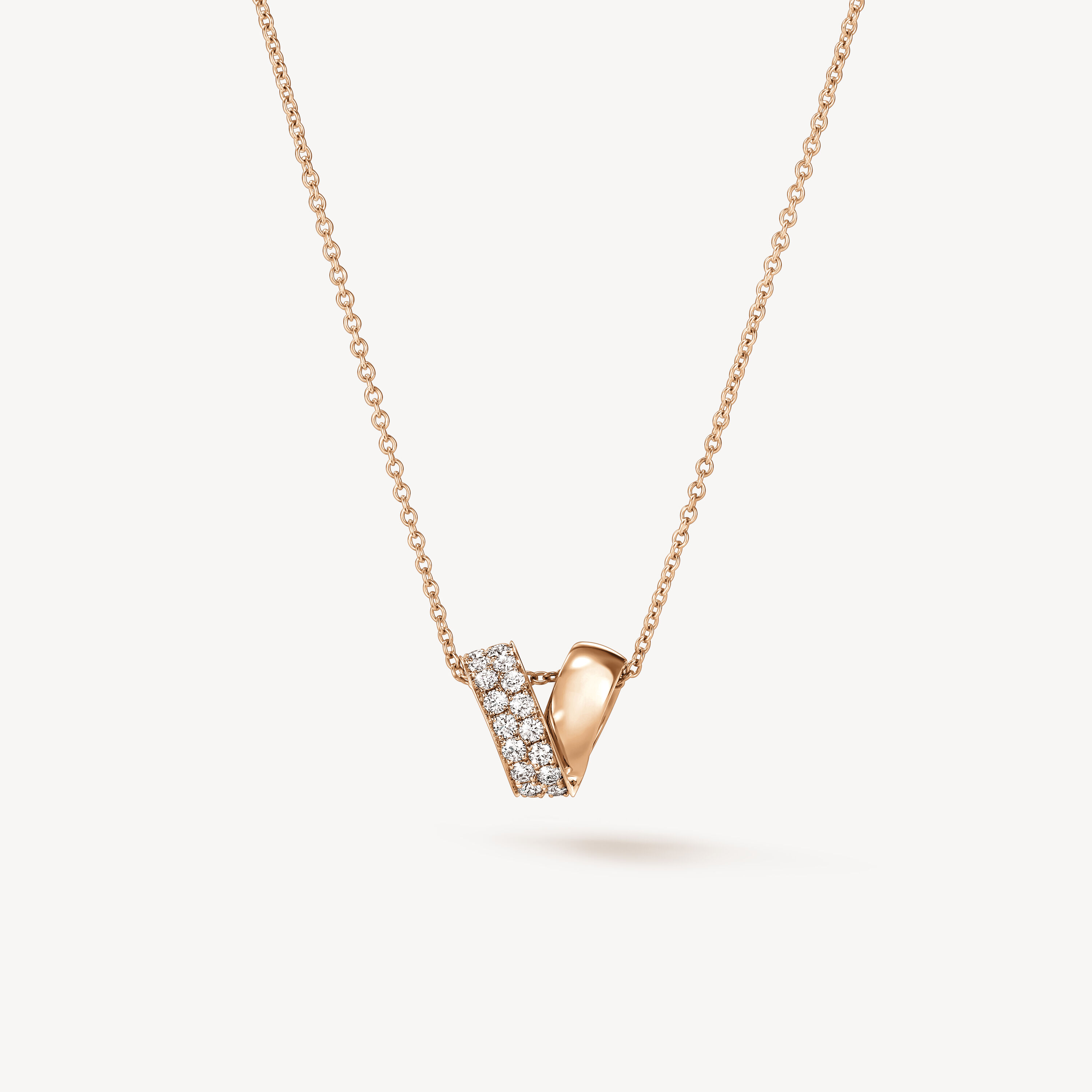 INSIDE/OUT Rondel 鑽石項鏈, 18K 玫瑰金, large