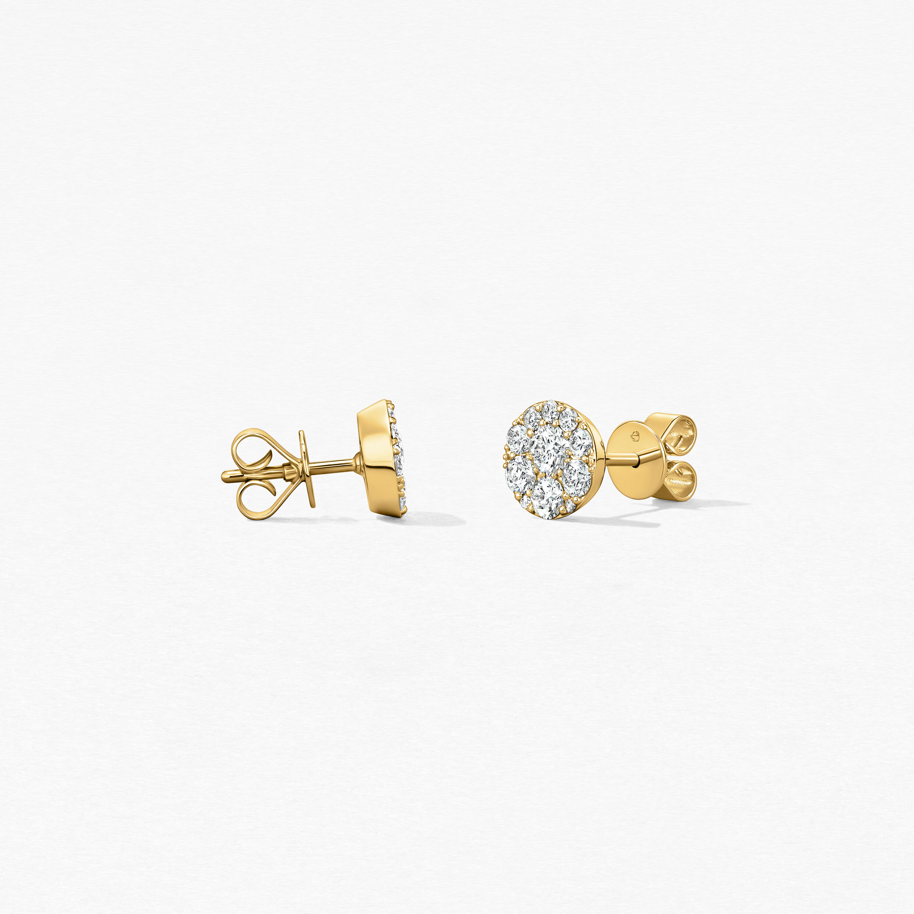 Tessa Diamond Circle Earrings, 18K Yellow Gold, large