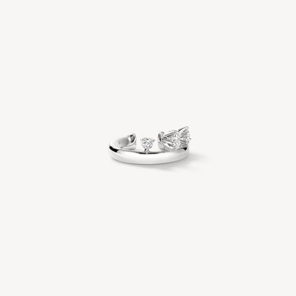 Barre Floating 鑽石耳夾, 18K 白金, large