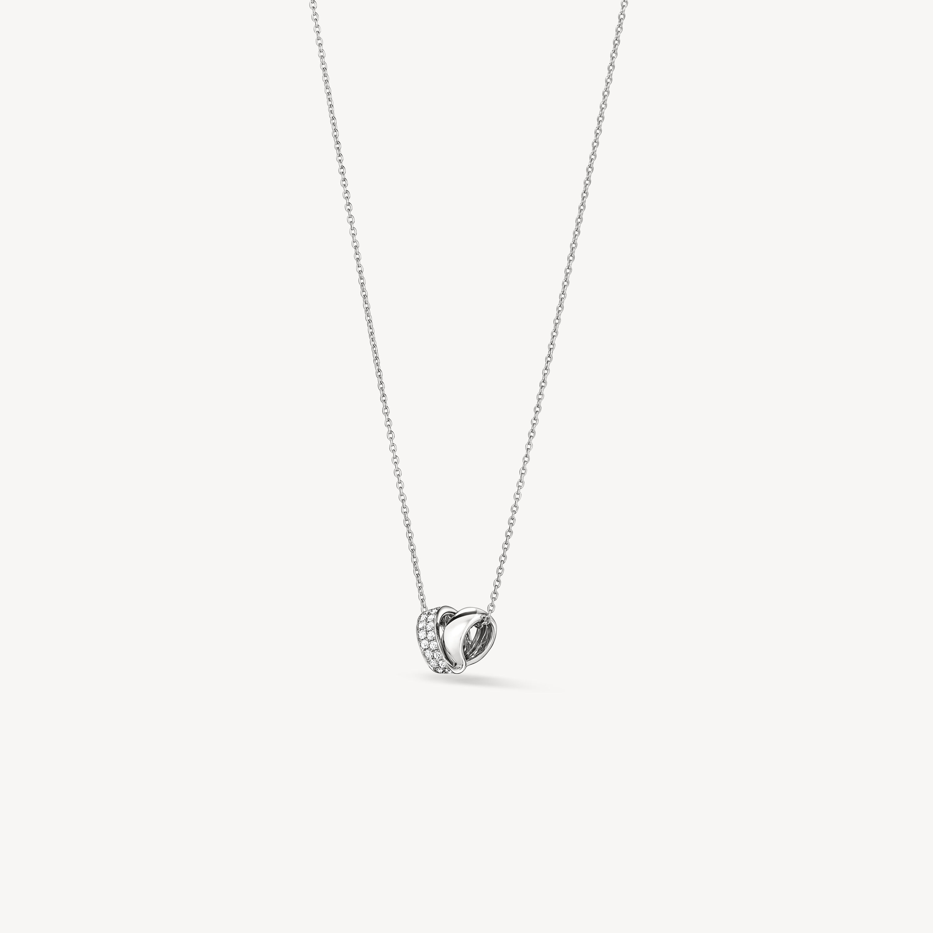 INSIDE/OUT Rondel Diamond Pendant Necklace, 18K White Gold, large