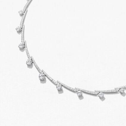 Vela Crossover French Cut Pavé 鑽石項鏈​, , large