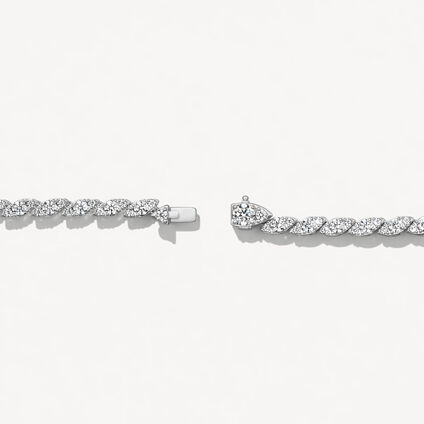 Bypass Necklace, 18K White Gold, large