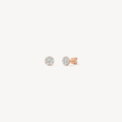 Tessa Circle 鑽石耳環, 18K 玫瑰金, large