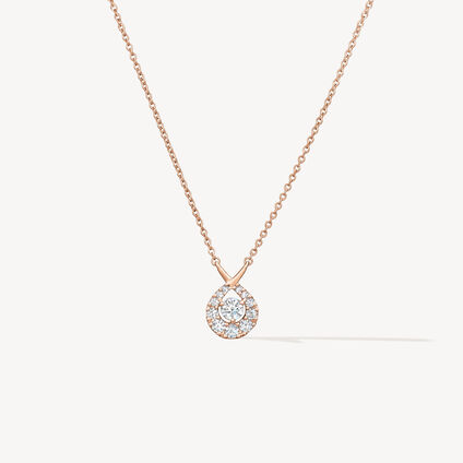 Optima 鑽石項鏈, 18K 玫瑰金, large
