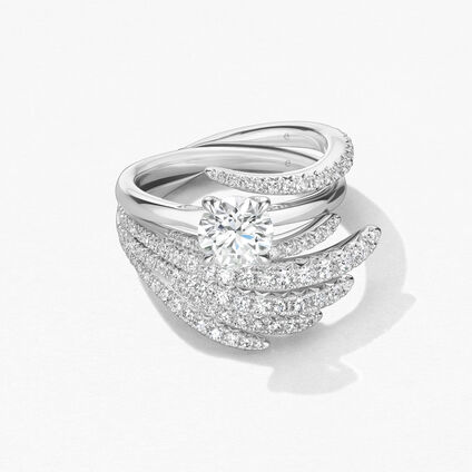 Vela Solitaire with Diamond Gallery 鑽石戒指, 鉑金, large
