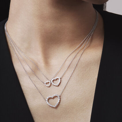 Signature Heart Pendant Necklace - Large, 18K Rose Gold, large